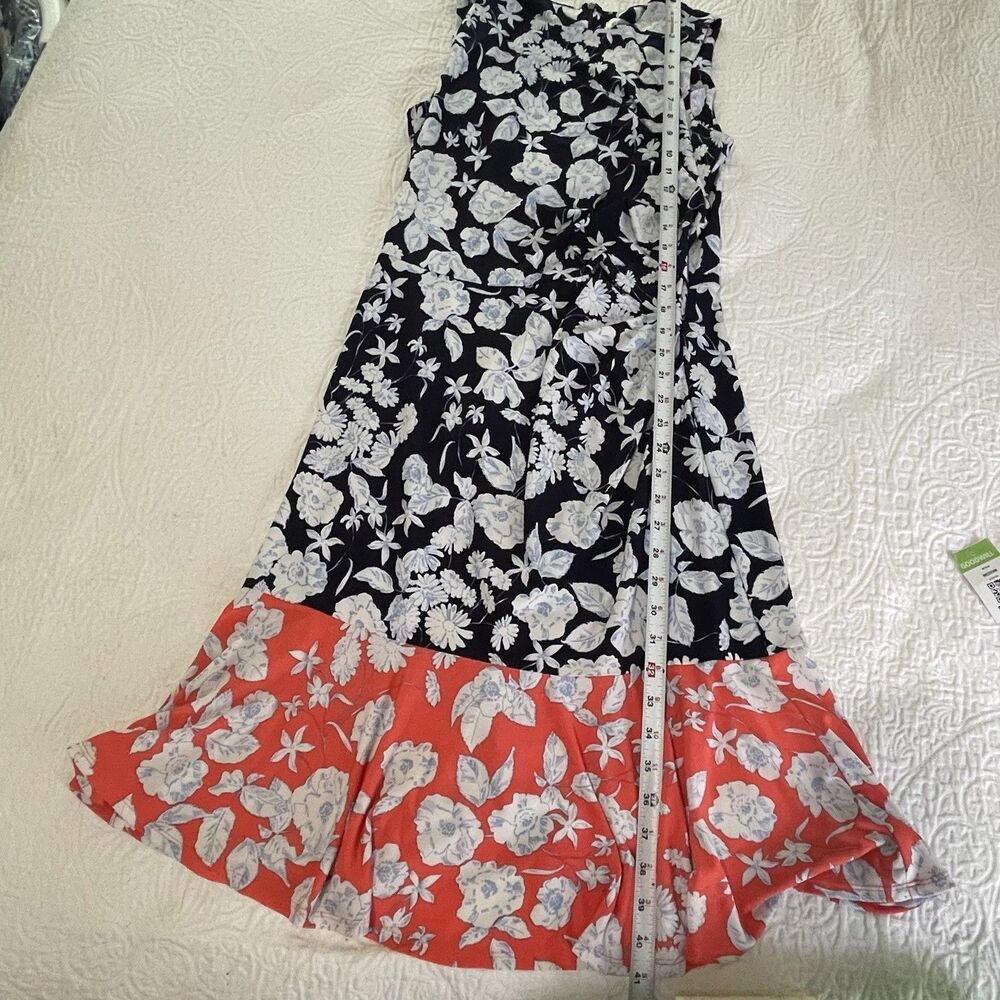 Eliza J Blue White Coral Sheath Dress Size 10 - Picture 4 of 8